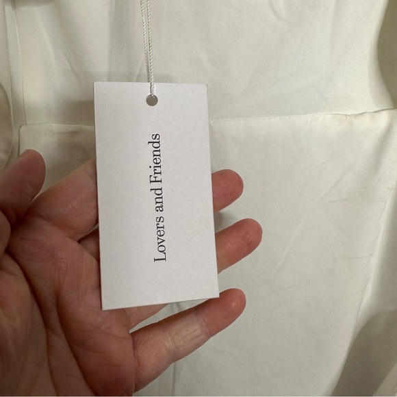 Lovers + Friends Sweetie Ruffle Satin Slip Dress in White NEW Size XL - Picture 4 of 6